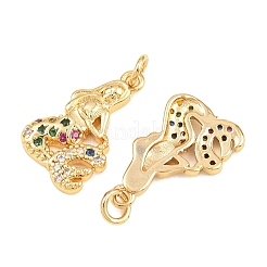 Pendenti in zirconi cubici colorati in micro pavè di ottone&nbsp;KK-Q085-04E-G