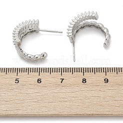 Серьги-гвоздики из латуни с микропаве и цирконием&nbsp;EJEW-M082-16P-02