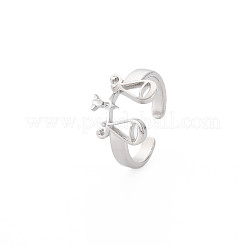Anello aperto con polsino in acciaio inossidabile 304 anti-ossidazione 12 costellazioni/segni zodiacali per donna&nbsp;RJEW-S405-156P-B