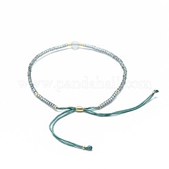 Регулируемые браслеты из бисера натурального агата&nbsp;BJEW-F391-A16