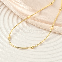 Ожерелья-змейки из латунной круглой цепочки толщиной 1.2 мм для женщин и мужчин NJEW-F350-03G
