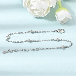 Bracelets en laiton sertis micro-pavés de zircon cubique transparent en forme d'étoile&nbsp;KK-CBAED06-05P