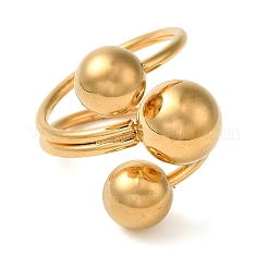 Ионное покрытие (ip) 304 нержавеющая сталь круглая обертка открытые манжеты кольца для женщин мужчин RJEW-Z054-01G-01