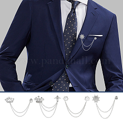 4 шт. 4 стиля брошь в виде короны и звезды со стразами&nbsp;JEWB-OC0001-10