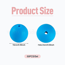 50pcs perles de silicone écologiques de qualité alimentaire&nbsp;SIL-TADJ0001-03I