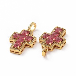 Латунные микропаве прозрачные подвески с фианитом ZIRC-F135-24G-01B