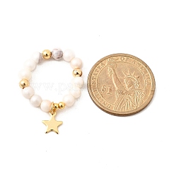 5 шт. кольца из натурального персидского нефрита RJEW-JR00907