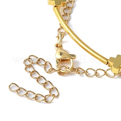 2шт 2 цвета латунные трубчатые бусины браслеты для женщин BJEW-JB11589