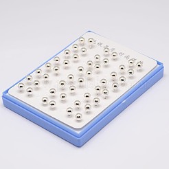 925スターリングシルバースタンドピアス  ボール  銀  13.5x2mm  ピン：1mm&nbsp;STER-K028-01S-2mm