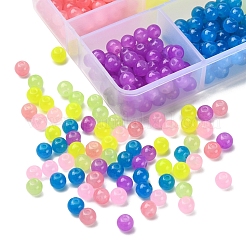 450pcs brins de perles de verre imitation jade 6 couleurs&nbsp;DGLA-YW0001-03