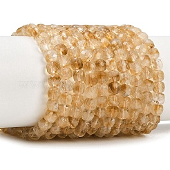 Нити из нагретых натуральных цитриновых бусин&nbsp;G-B175-C06-4x4mm