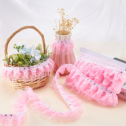 Лента из полиэстерового цветочного кружева с пайетками длиной 10 м OCOR-GF0003-34B