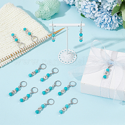 Подвесные маркеры для петель из синтетического бирюзового сплава с буквами a~z HJEW-AB00456