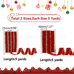 10 ярд 2-х видов красной бархатной ленты OCOR-WR0001-38A