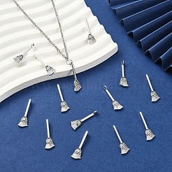 50 pendentif balai en alliage de zinc de style tibétain&nbsp;TIBEP-YW0002-15