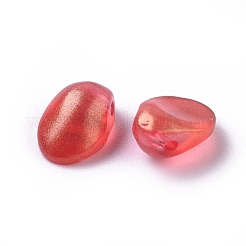 ガラスチャーム  オーバル  レッド  8x6x4mm  穴：1mm&nbsp;GLAA-H016-13M-16