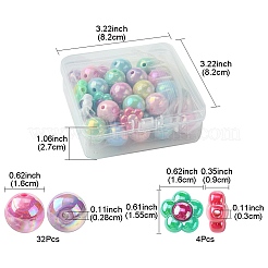 40шт 3 стиля непрозрачные акриловые бусины&nbsp;MACR-FS0001-64