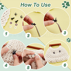 20 шт. 5-цветные блестящие пластиковые кукольные глаза с ресницами AJEW-PH0011-77