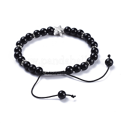Bracciali di perline intrecciati con pietre preziose naturali regolabili&nbsp;BJEW-JB04422
