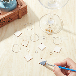 Набор для самостоятельного изготовления ромбовидных бирок для бокалов вина DIY-SC0018-63