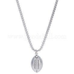 1 шт. антикоррозийная нержавеющая сталь регби подвеска коробка цепи ожерелья для женщин мужчин&nbsp;NJEW-LP0001-11