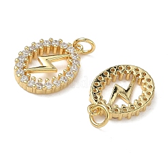 Латунные микропаве прозрачные подвески с фианитом&nbsp;KK-L257-04G