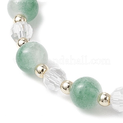 5шт. браслеты из хрустального имитационного нефрита и прозрачного стекла с бусинами&nbsp;BJEW-JB11859
