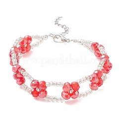 Стекло вышитый бисером браслеты для женщин&nbsp;BJEW-JB12736