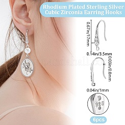 3 пара сережек-крючков из стерлингового серебра с родиевым покрытием&nbsp;STER-BBC0006-71