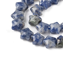 Нити звездных бусин из натуральной яшмы с синими точками G-Z080-A06