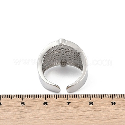 Открытые манжеты из латуни с микропаве и прозрачным цирконием для женщин RJEW-A059-04P