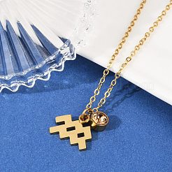 Ожерелья с подвеской в виде созвездия из нержавеющей стали 304 с дрелью из стекла и камнями рождения STAS-D305-08G-K