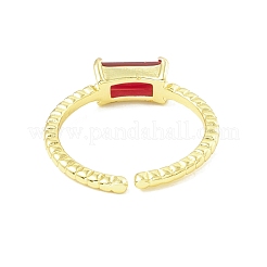 Прямоугольное открытое кольцо-манжета с кубическим цирконом RJEW-H103-04G