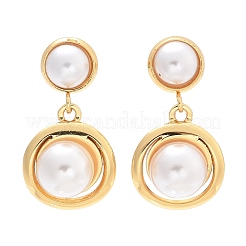 Плоские круглые серьги-гвоздики из нержавеющей стали 304 EJEW-C142-08G