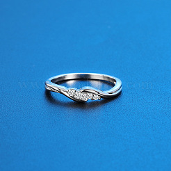 Кольца для пальцев из латуни с микропаве из прозрачных кубических цирконий&nbsp;FS-WG5C18D-01