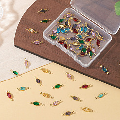 60 шт. 6-х цветные латунные подвески-коннекторы из стекла k9&nbsp;KK-TA0003-15