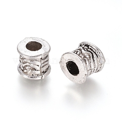 合金ビーズ  コラム  アンティークシルバー  8x8mm  穴：4mm&nbsp;PALLOY-E454-58AS