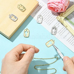 6 шт. 2 цвета латунные подвески с микропаве и кубическим цирконием&nbsp;KK-CJ0003-22