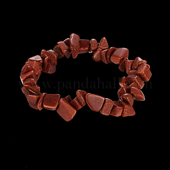 Chip Goldstone sintetico Elasticizzato bracciali&nbsp;BJEW-BB16534-H
