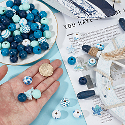 318 шт. набор деревянных бусин с морской тематикой WOOD-GO0001-21