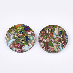 Синтетическая золотая линия регалит / имперская яшма / подвески из яшмы с морскими осадками&nbsp;G-S329-057D