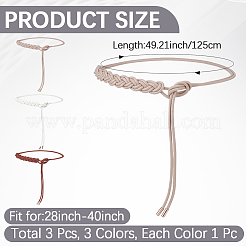 3 ceinture ventrale en cuir PU 3 couleurs pour femmes&nbsp;AJEW-CL0003-71A