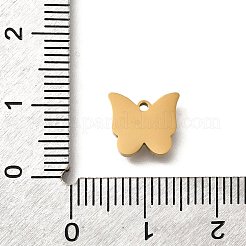 304ステンレススチールの蝶チャーム  プラスチック製の模造シェル付き  ゴールドカラー  イオンプレーティング（ip）  ホワイト  9x10x1.5mm  穴：1mm&nbsp;STAS-Q348-26G-01