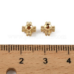 Латунные прозрачные бусины из кубического циркония&nbsp;KK-D106-07G