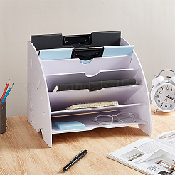 Веерообразный пластиковый настольный книжный шкаф держатели для папок-файлов&nbsp;ODIS-WH0001-71