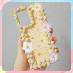 Кабошоны из непрозрачной смолы в виде цветка плюмерии&nbsp;CRES-BM0001-01B