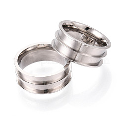 Nucleo dell'anello in acciaio inossidabile 201 resistente all'ossidazione per la creazione di gioielli con intarsi&nbsp;RJEW-ZX002-05-6