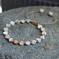 Braccialetti di perline intrecciate a forma di cuore in diaspro imperiale naturale tinto bohémien per donna&nbsp;FS-WG782CA-01