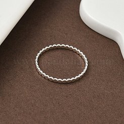 925 плоские серебряные кольца с бусинами для женщин&nbsp;RJEW-NH0002-01D-S