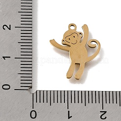 ステンレスペンダント201個  猿のチャーム  18KGP本金メッキ  18x14x1mm  穴：1.3mm&nbsp;SA-CBA5D64-07G